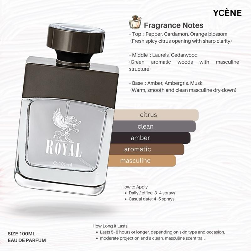 ROYAL LION BLACK - Ycène ROYAL LION Collection Luxurious Male EDP Lelaki Perfume with 5-8 Hours Long Lasting Fragrance with dupe perfume Scents