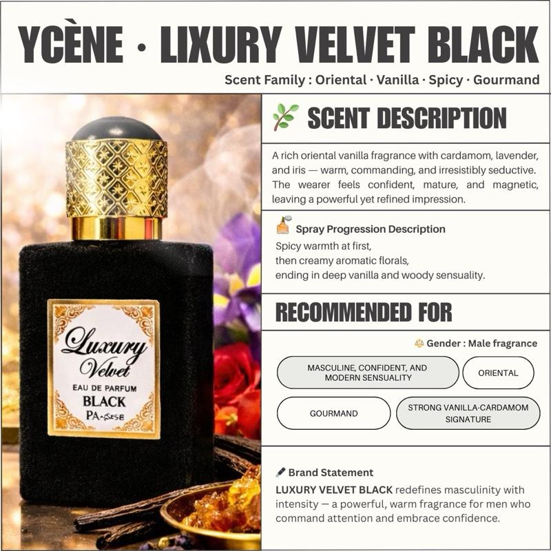 (TODAY SPECIAL) LUXURY VELVET BLACK - Ycène VELVET Collection Luxurious Male EDP Lelaki Perfume with 5-8 Hours Long Lasting Fragrance with dupe perfume Scents SELLION