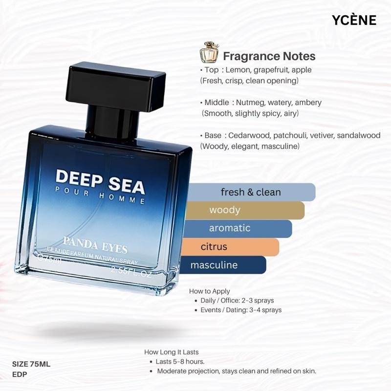 DEEP SEA perfume laki - Ycene Luxurious Male EDP Perfume with 5-8 Hours Long Lasting Fragrance with dupe perfume Scents