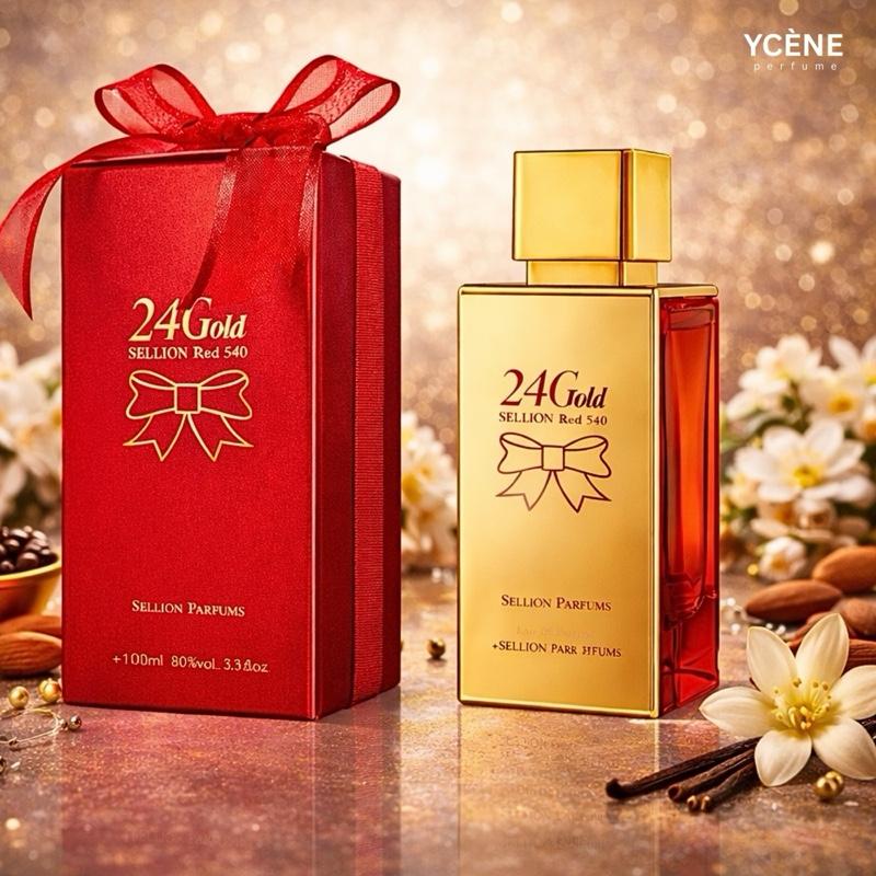 RED GOLD GLOW - Ycene 24Gold Collection Luxurious Female EDP Perempuan Perfume with 5-8 Hours Long Lasting Fragrance with dupe perfume Scents