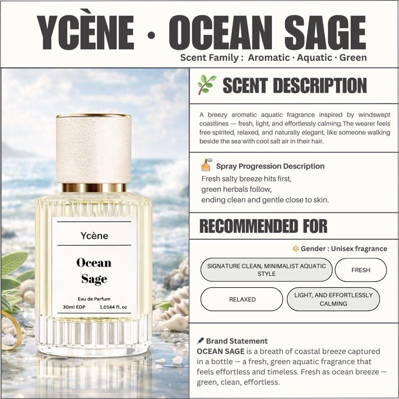 OCEAN SAGE - Ycène 30ML Luxurious Unisex’s EDP Perfume with 8-Hours Long Lasting Fragrance with dupe perfume Scents