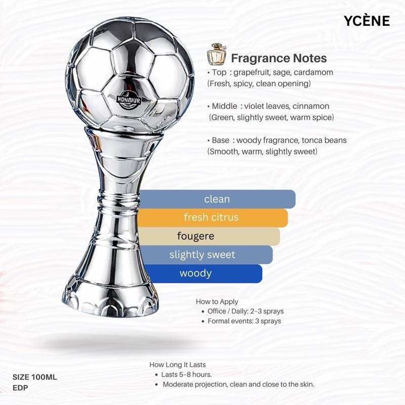 (TODAY SPECIAL) - SILVER VICTORY Ycène HONOUR EUROPEAN CUP Collection Luxurious Male EDP Lelaki Perfume with 5-8 Hours Long Lasting Fragrance with dupe perfume Scents SELLION