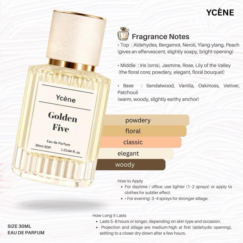 GOLDEN FIVE - Ycène 30ML Luxurious Unisex Male Female’s EDP Perfume with 8-Hours Long Lasting Fragrance with dupe perfume Scents
