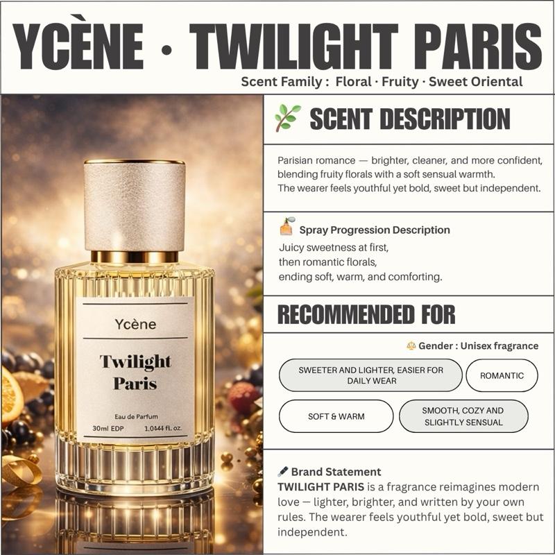 TWILIGHT PARIS - Ycène 30ML Luxurious Unisex EDP Perfume with 5-8-Hours Long Lasting Fragrance with dupe perfume Scents
