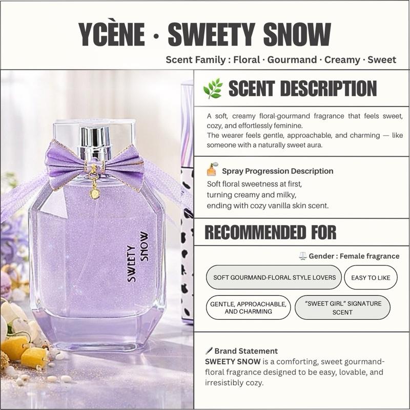 SWEETY SNOW - YCÈNE PANDAEYES Collection Luxurious Female EDP Perempuan Perfume with 5-8 Hours Long Lasting Fragrance with dupe perfume Scents
