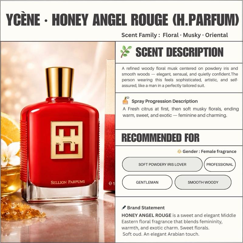 HONEY ANGEL ROUGE - Ycene H Collection Luxurious Female EDP Perfume with 5-8 Hours Long Lasting Fragrance with dupe perfume Scents