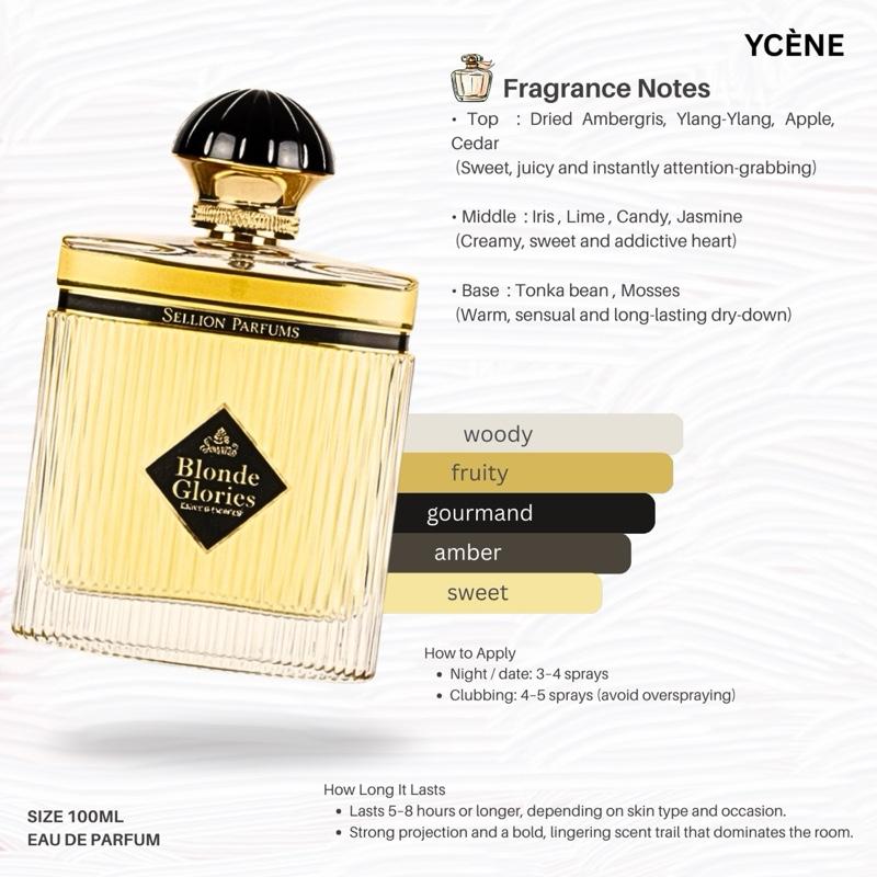 (TODAY SPECIAL) BLACK GLORY - Ycène Blonde Glories Collection Luxurious Male EDP Lelaki Perfume with 5-8 Hours Long Lasting Fragrance with dupe perfume Scents SELLION