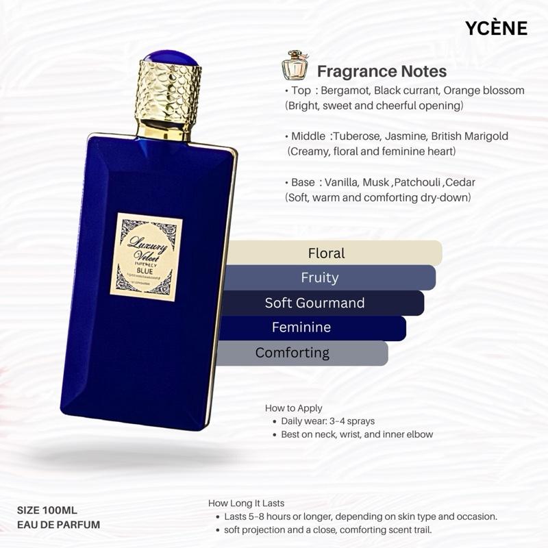 LUXURY VELVET AZURE - Ycène VELVET Collection Luxurious Male Female EDP Lelaki Perempuan Perfume with 5-8 Hours Long Lasting Fragrance with dupe perfume Scents SELLION