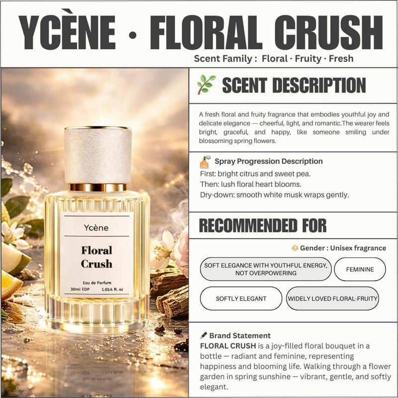 FLORAL CRUSH - Ycène 30ML Luxurious Unisex EDP Perfume with 8-Hours Long Lasting Fragrance with dupe perfume Scents