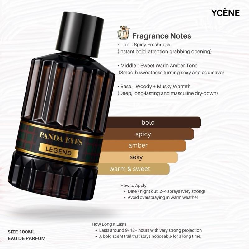 LEGEND - Ycène PANDAEYES Collection Luxurious Male EDP Lelaki Perfume with 5-8 Hours Long Lasting Fragrance with dupe perfume Scents