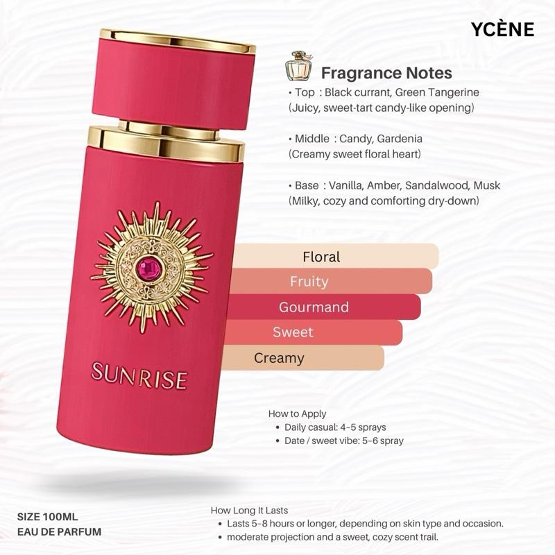 SUNRISE PINK GOLD - YCÈNE SUNRISE Collection Luxurious 100ML Female EDP Perempuan Perfume with 5-8 Hours Long Lasting Fragrance with dupe perfume Scents SELLION