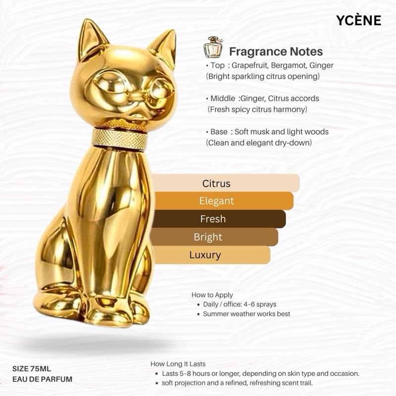 GOLDEN CATELLE - Ycène CAT Collection Luxurious Unisex EDP Perfume with 5-8 Hours Long Lasting Fragrance with dupe perfume Scents SELLION