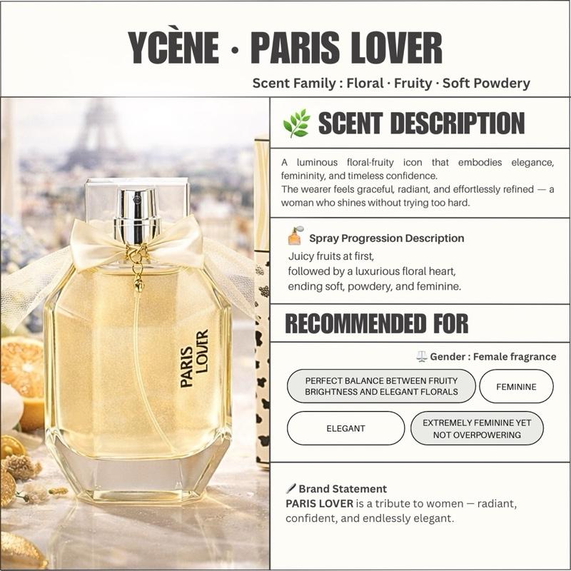 PARIS LOVER - YCÈNE PANDAEYES Collection Luxurious Female EDP Perempuan Perfume with 5-8 Hours Long Lasting Fragrance with dupe perfume Scents