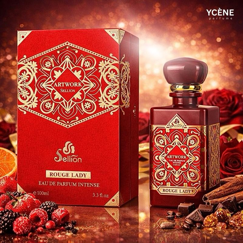 ARTWORK ROUGE LADY - YCÈNE ARTWORK Collection Luxurious 100ML Female EDP Perempuan Perfume with 5-8 Hours Long Lasting Fragrance with dupe perfume Scents SELLION