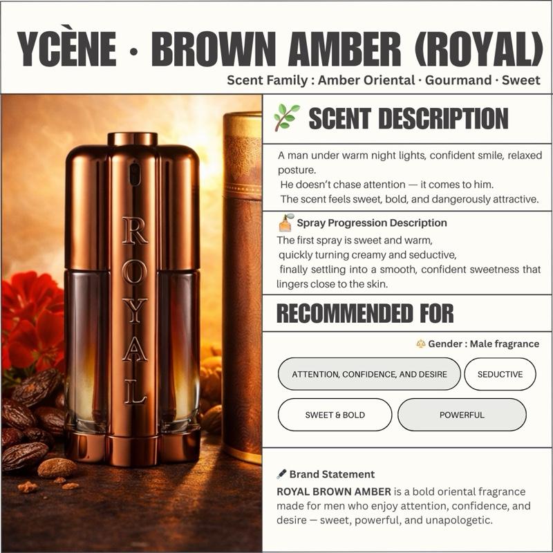 ROYAL BROWN AMBER - Ycene ROYAL Collection Luxurious Male EDP Luxury Quality Perfume with 5-8 Hours Long Lasting Fragrance with dupe perfume Scents