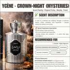 (TODAY SPECIAL) CROWN-NIGHT - Ycène MYSTERIES Collection Luxurious Male EDP Lelaki Perfume with 5-8 Hours Long Lasting Fragrance with dupe perfume Scents QAWAFI