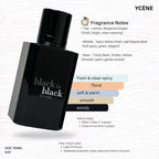 BLACK IS BLACK - Ycene Luxurious Male EDP Luxury Quality Perfume with 5-8 Hours Long Lasting Fragrance with dupe perfume Scents
